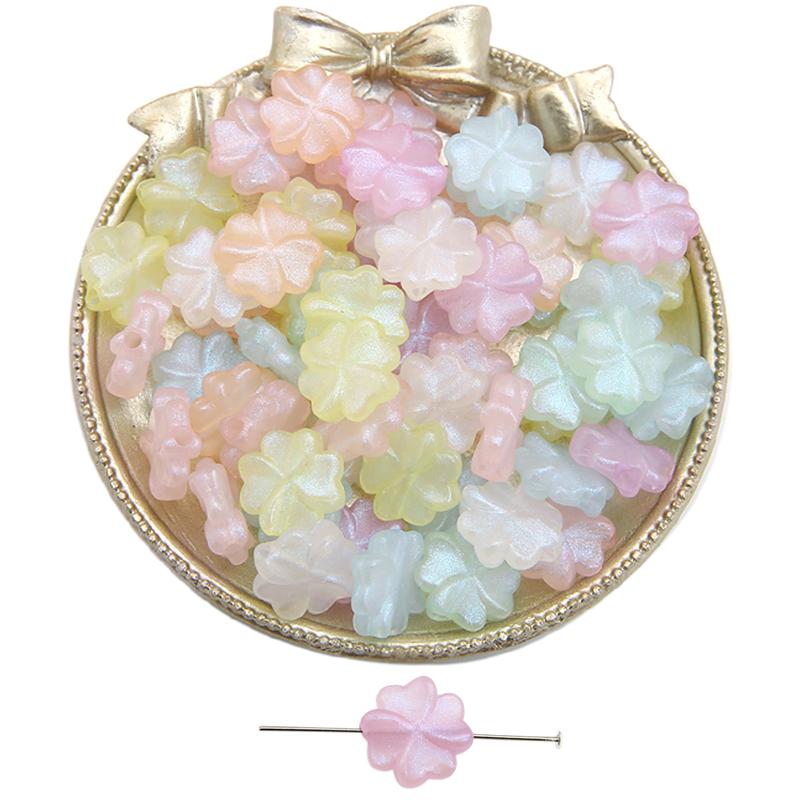 30 шт. акриловые разноцветные бусины с цветами и листьями для DIY ожерелье, браслет, серьги, изготовление ювелирных изделий, аксессуары для рукоделия