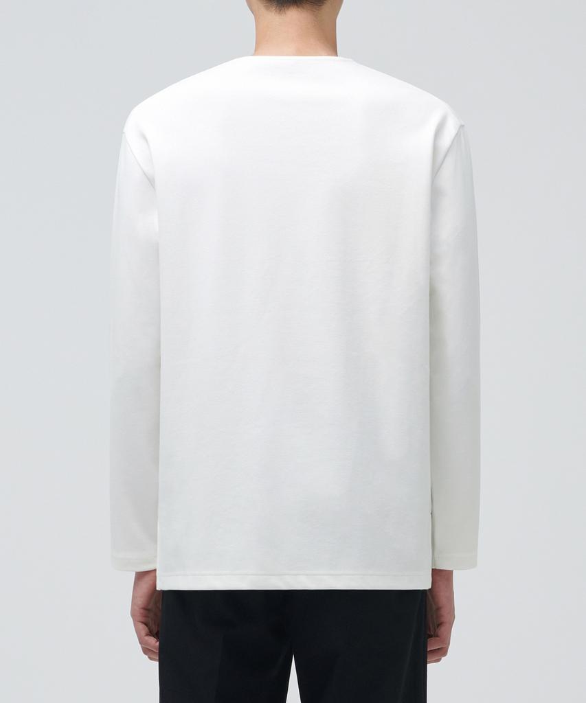 MUSINSA STANDARD Ponte Crew Neck Long Sleeve T-Shirt [Off-White]