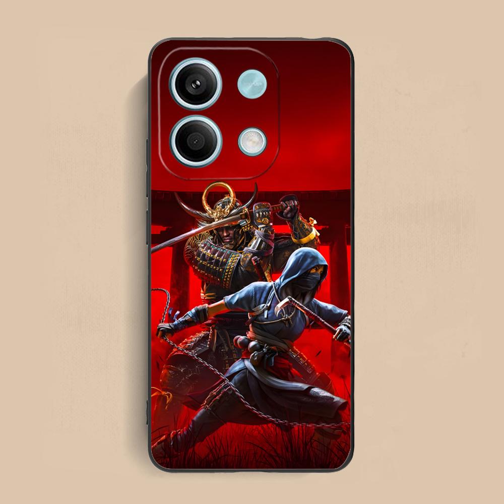 Чехол для телефона Assassin Shadow для Xiaomi Redmi Note 14 13 12 11 10 9 S A Pro Plus Lite 5G Черная крышка Мобильные телефоны Смартфон