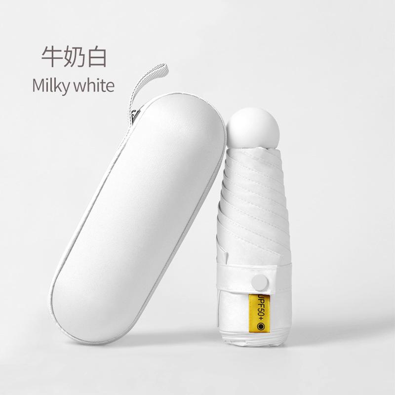 Маленький свежий 6-спицевый виниловый зонт от солнца с защитой от УФ-лучей, солнцезащитный зонт, персонализированный креативный зонт