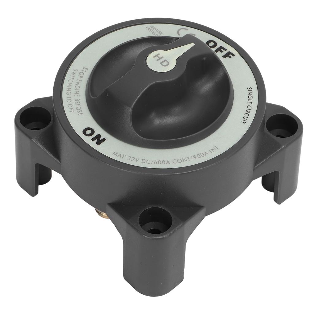 600A Master Battery Power Cut Disconnect Switch Isolator Single Circuit ON OFF IP66 Waterproof 3 Studs for RV Boat