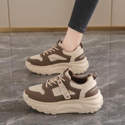 CRLAYDK 2024 Кроссовки на платформе для женщин, удобные, кожаные, массивные, для ходьбы, женские, повседневные, спортивные, для тенниса