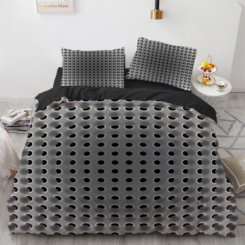 3D Соты Король Королева Пододеяльник Однотонная Геометрия Постельное Белье Для Подростков Взрослых Психоделический Абстрактный 2/3шт Полиэстер Чехол для Одеяла