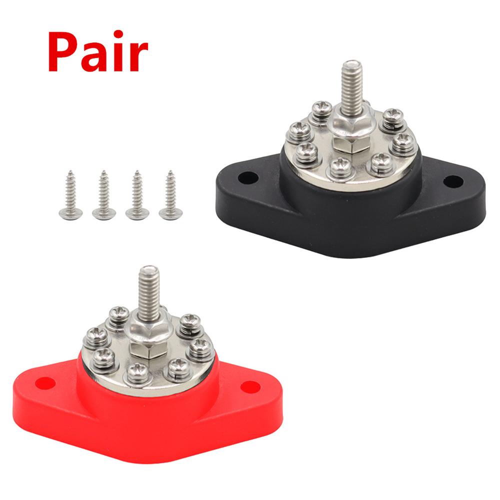 1 Set Battery Junction Post Bus Bar Power Distribution Block M6 Stud Terminal