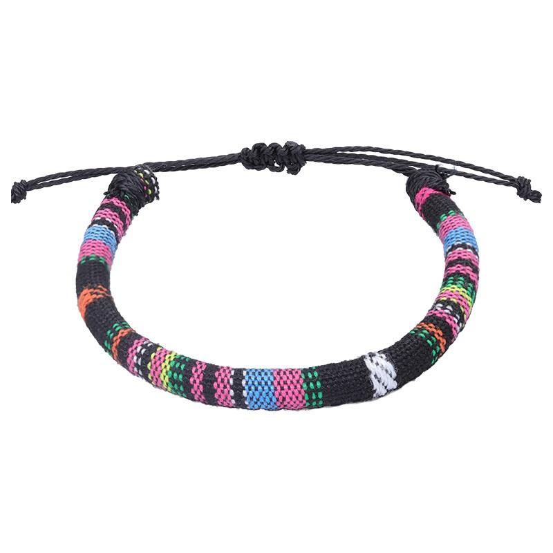 Богемный браслет из ниток в стиле ретро, ручная работа, бохо, разноцветный шнур, плетеный, хиппи, браслеты дружбы для женщин