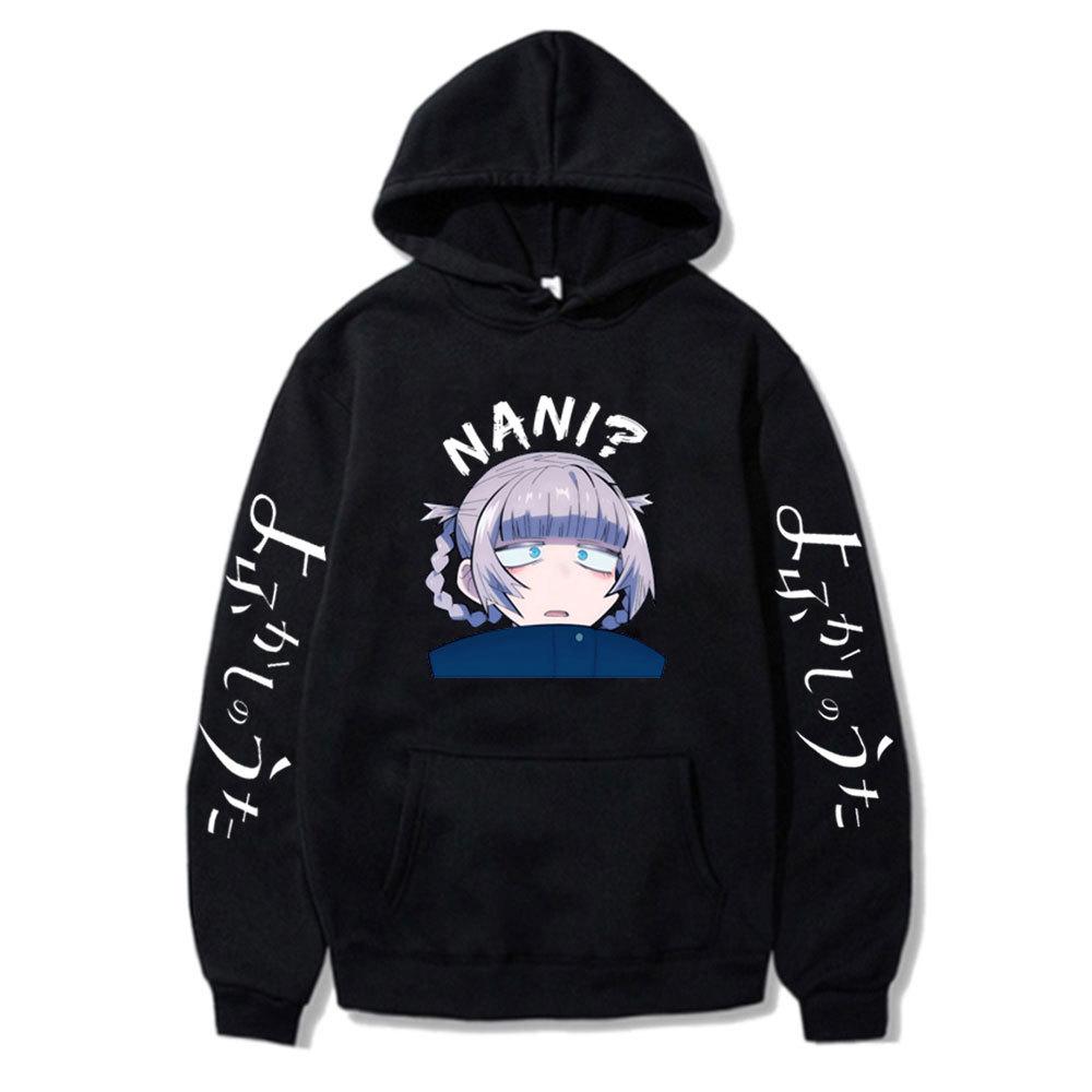 Anime NANI Hoodie: Cartoon Print, Plus Size, Trendy Autumn/Winter Pullover for European and American Styles.