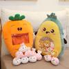 Big Bag Strawberry Bear Koala Snack Throw Pillow Mother Pocket Small Doll Plush Toy Cloth Doll Children'S Doll