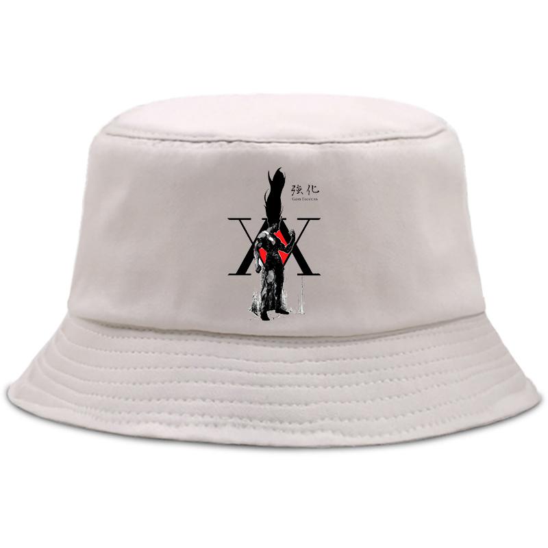 90-е годы японского аниме Hunter X Hunter Hat Женская Панама-ведро унисекс Дизайн Плоская шляпа Harajuku Kawaii Killua Забавная шляпа от солнца Hisoka
