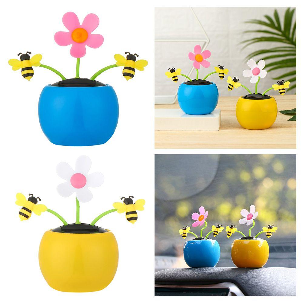 Parts Children's Christmas Gifts Car Decoration Solar Energy Desk Ornaments Toys Dancing Flower