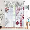 2 шт., шторы с изображением рождественского снеговика - 30% затемнения - подходят для гостиной, спальни, кухни, украшения дома