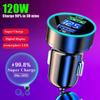 Супер быстрая зарядка USB автомобильное зарядное устройство 120 Вт двухпортовый быстрый заряд для Iphone 13 12 11 Pro Max 7 8 Samsung Oneplus Xiaomi Huawei
