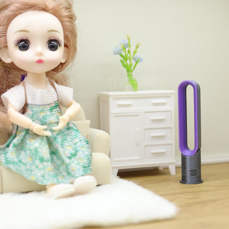 1Pcs 1/12 Dollhouse Simulation Mini Bladeless Electric Fan Model Dolls House Living Scene Furniture Decoration Accessories