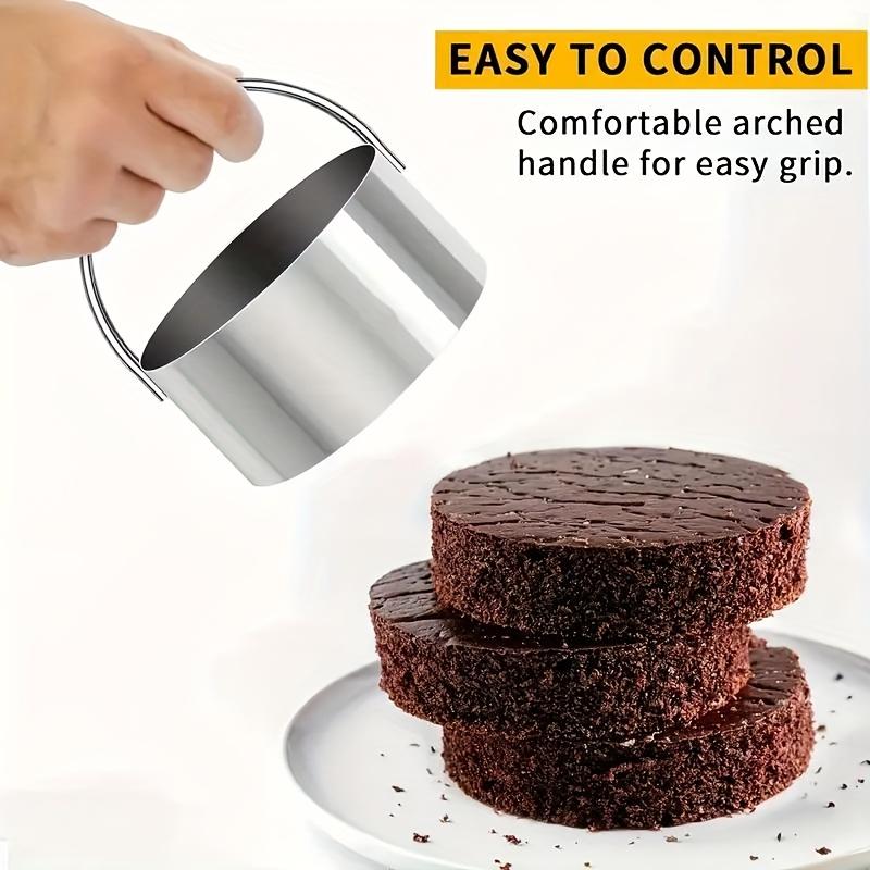 Набор из 5 круглых вырубок для печенья из нержавеющей стали с эргономичной ручкой - Прочные инструменты для выпечки для идеально сформированной выпечки, печенья и теста