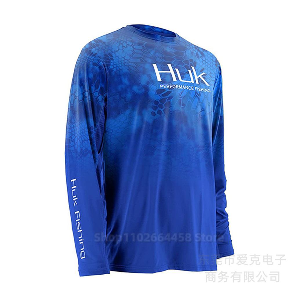 HUK fishing suit sun protection summer outdoor sports long-sleeved Uv protective fishing shirt quick drying top men