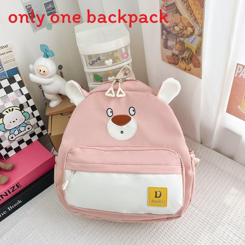 Children Bear Little Backpack Zipper Design Adjustable Shoulder Straps Schoolbag