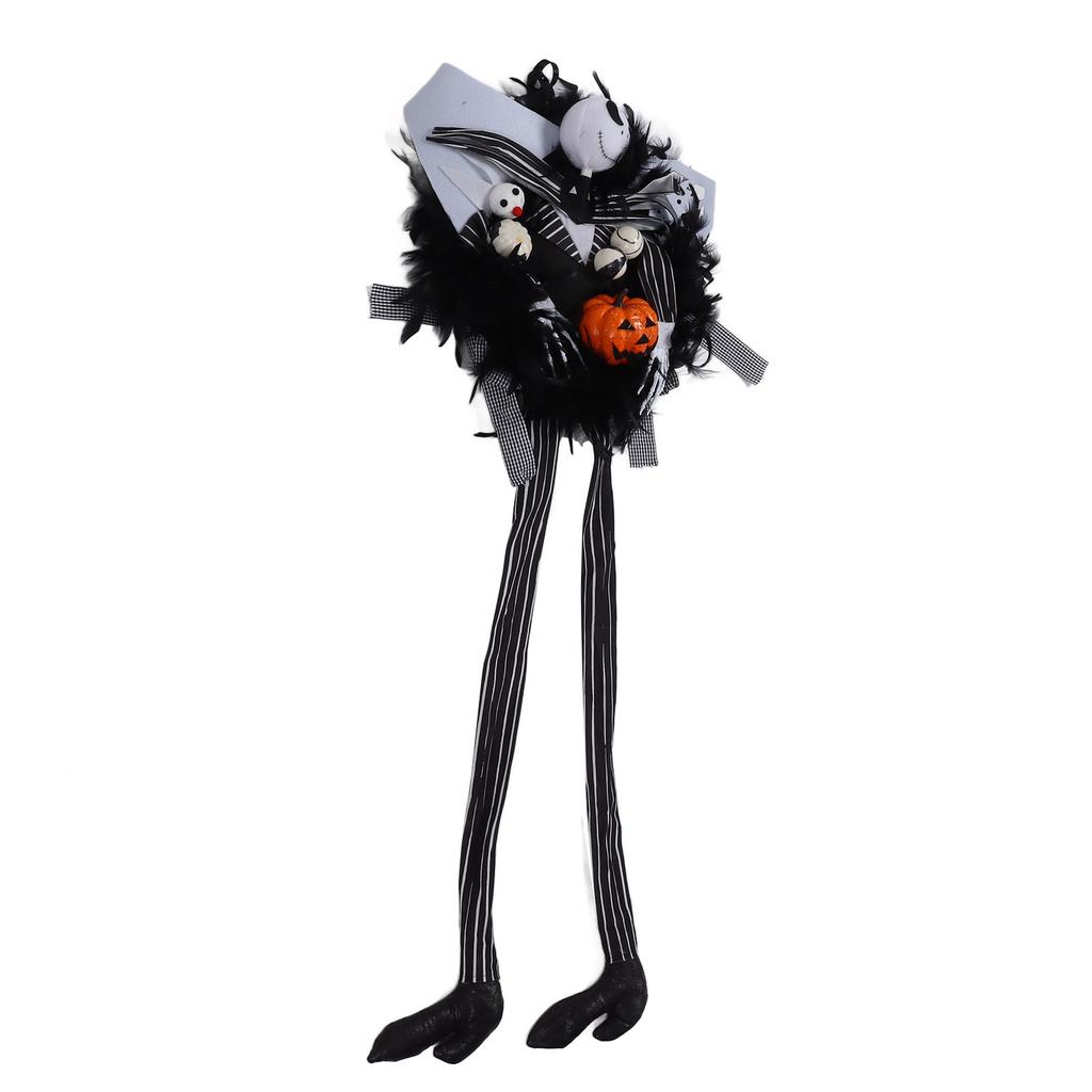 Венок на Хэллоуин, тыквенный череп, страшная гирлянда на Хэллоуин, украшение для стены входной двери