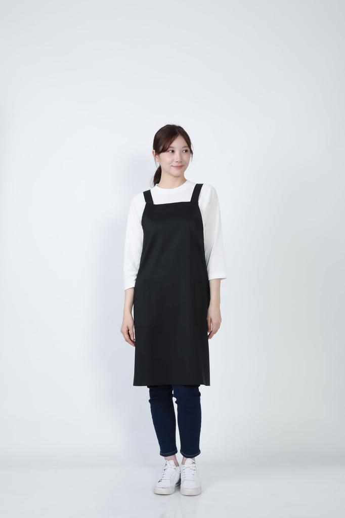 Bib Apron Bib Apron GT7013 Unisex Restaurant Uniform Black L [Seven Uniform] H-Shaped