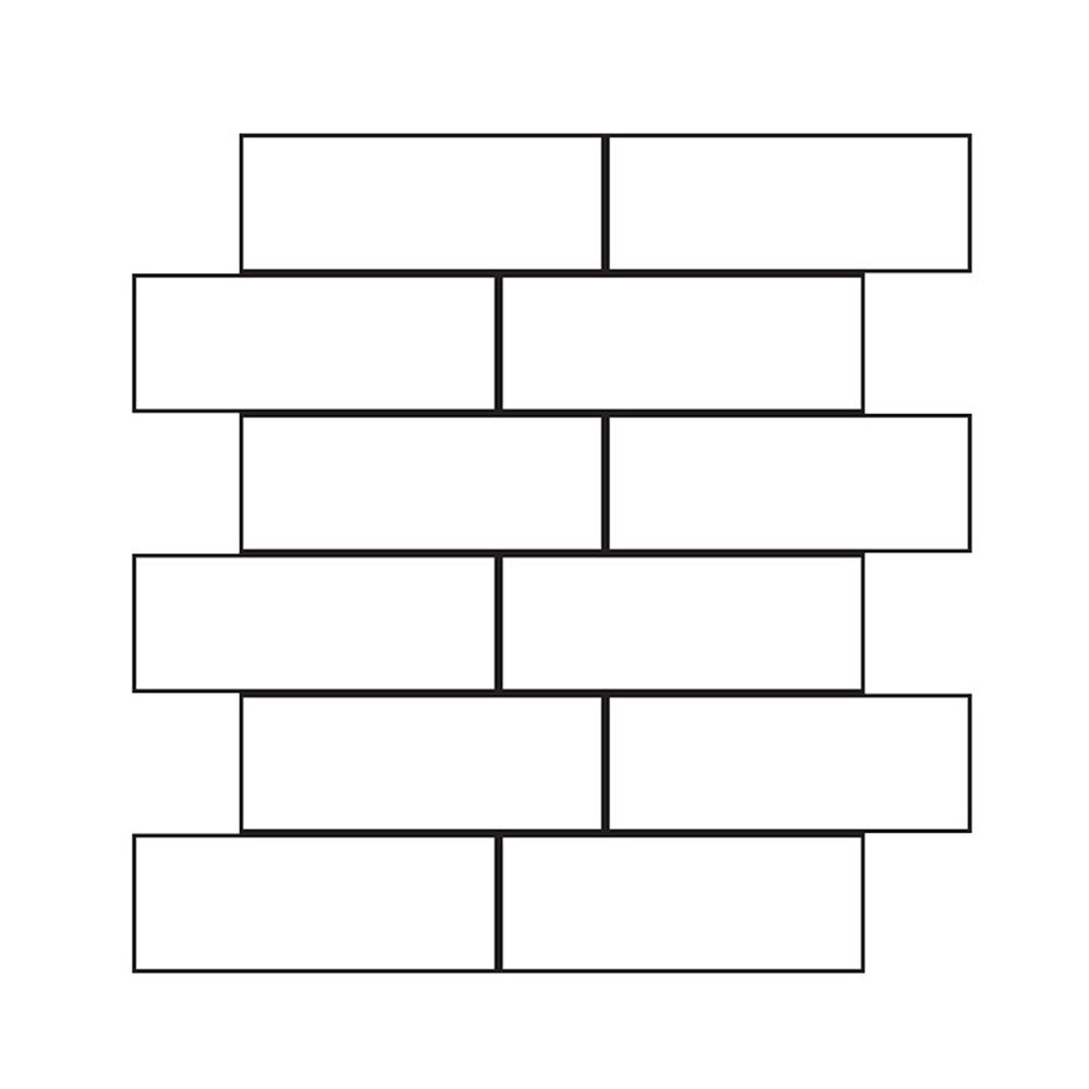 Waterproof Self Adhesive White Subway Kitchen Bathroom Wall Tiles 3D Tile Sticker Peel and Stick