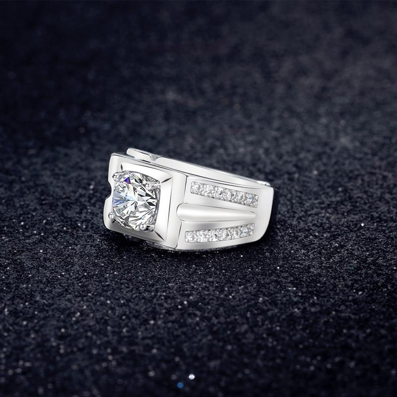 Sace Gems Классическое мужское кольцо с цирконом из медного сплава, стильное мужское кольцо