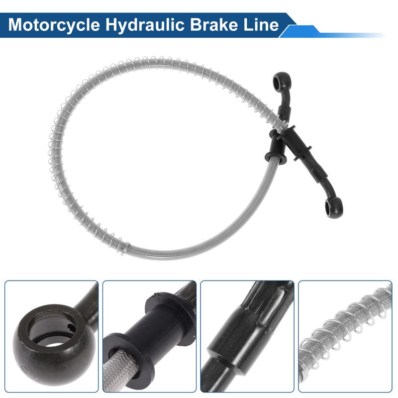 Motoforti 60cm Motorcycle Brake Clutch Oil Hose Line Silver Tone