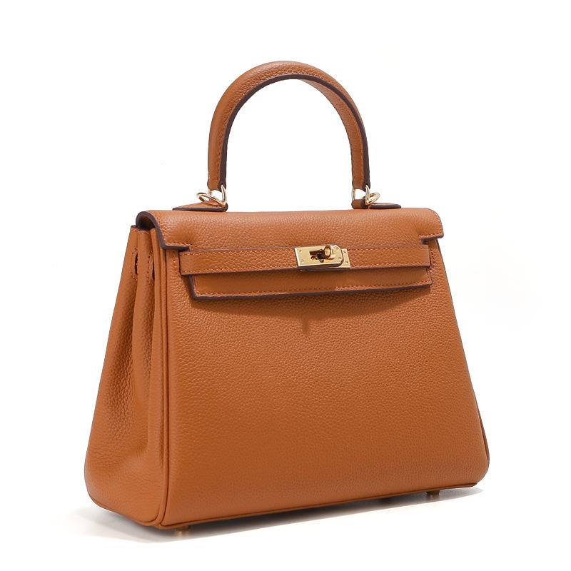 Womens Handbag Cowhide Top Layer Leather Fashion Bag Real Leather Handbag High-end Sense Versatile Womens Bag Single Leather Decoration Bag