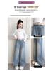 Spring 2025 Girls' Stylish Wide Leg Jeans - Korean Fashion, Straight Leg Fit for Kids