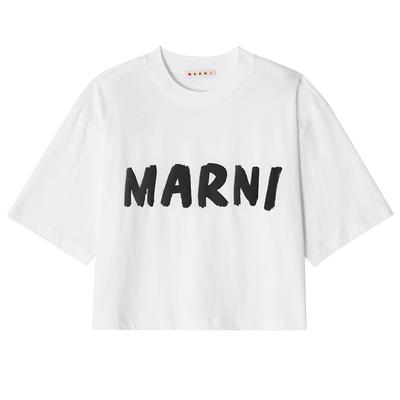 Marni Thje0333p0 UScS11 Low01 Логотип Укороченная Женская S Короткий Рукав Футболка