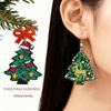 Acrylic Christmas Reindeer & Tree Earrings for Women - Elegant Bowknot Design