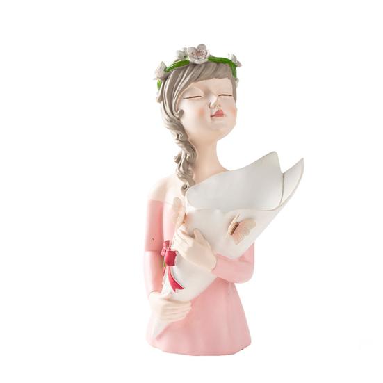 Ваза из смолы, фигурка девушки, держатель для цветов, настольный вазон, современная шикарная декоративная статуэтка, украшения для стола