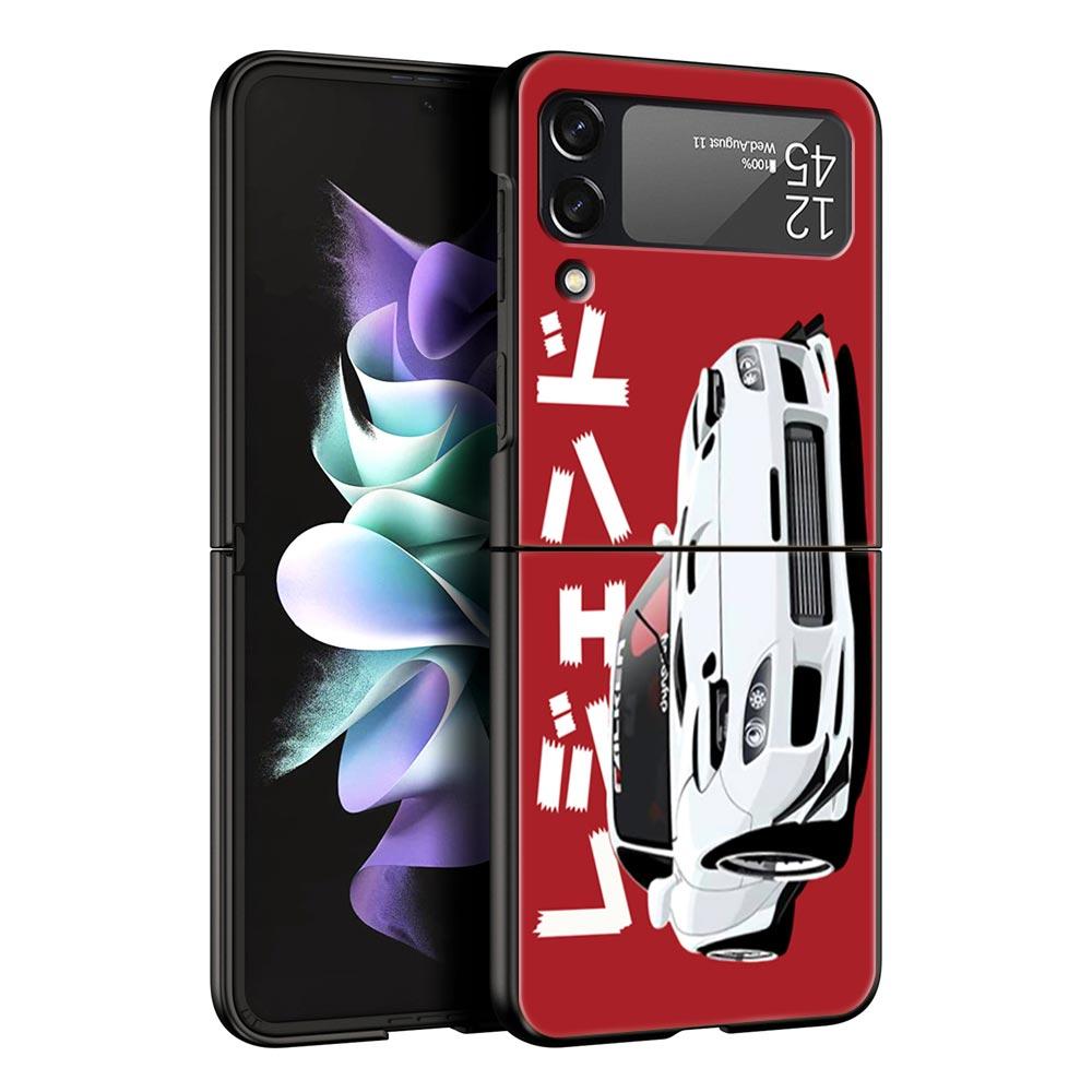 Чехол для телефона Samsung Galaxy Z Flip 3 4 5 складной мобильный чехол жесткий ПК Fundas Capa защитный чехол JDM Tokyo Drift спортивный автомобиль