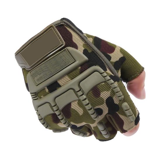 Мужские армейские военные велосипедные полуперчатки для страйкбола на открытом воздухе, боевые полуперчатки с пальцами