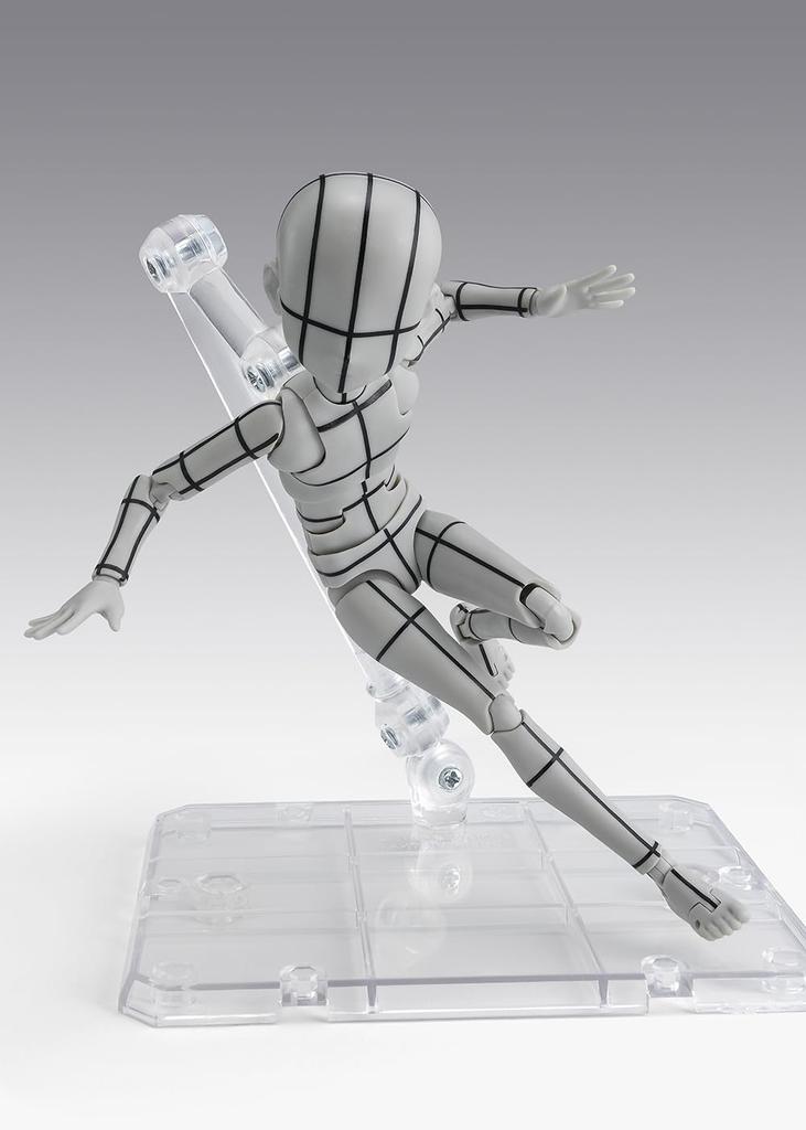 TAMASHII NATIONS Edition Color 130mm ABS PVC Painted Action Figure S. H. Figuarts Body-kun -Ken Sugimori- -Wireframe- (Gray Ver.)