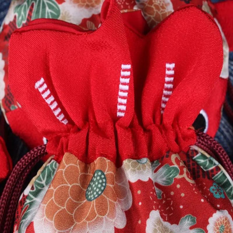 1 шт. Мультяшное Животное Холщовый Цветочный Мешок на Завязках Новогодний Большая Вместимость Форма Золотой Рыбки Сумка Кошелек Свадебный Мешок для Конфет