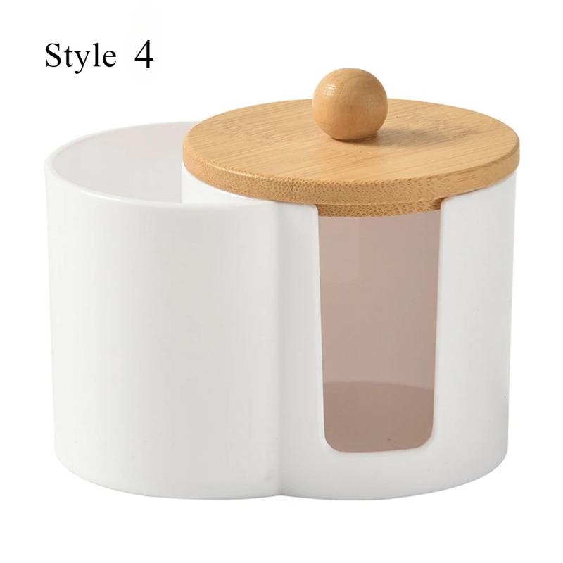 Cotton Round Pad Holder Powder Puff Storage Box Home Cotton Swab Box Makeup Organizer Dustproof Portable Durable Bathroom Jar