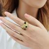 Women's Retro Molten Lava Ring with Colored Diamonds - Exaggerated Design
