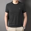 Fashion Summer Men's Short-Sleeved T-shirt Striped Loose Plus Size Youth Half Sleeve Menswear Undershirt