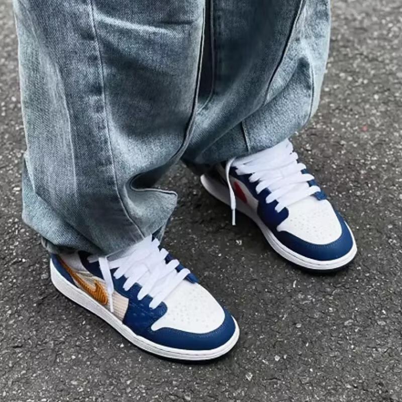 Детские кроссовки Air Jordan 1 Low SE GS Messy Room Синие французско-синие чатни DR6960-400