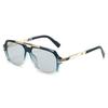  New Retro Double Bridges Square Women Sunglasses Fashion Trending Blue Gradient Shades UV400 Men Sun Glasses