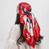 Luxury Brand 90cm Square Silk Scarf Women Shawls Wraps Hijab Scarves Print Kerchief Femme Head Scarf Foulard Bandana Beach Pareo