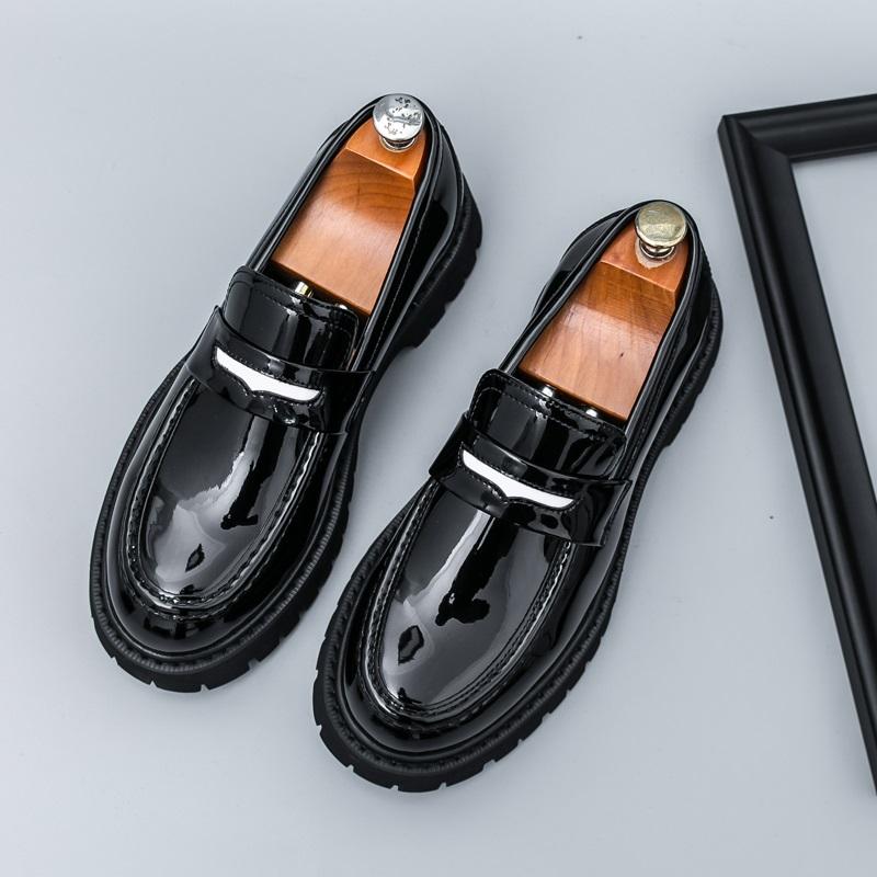 Модные Новые Мужские Туфли из Лакированной Кожи Смешанных Цветов, Увеличивающие Рост, Дизайнерские Пенни-лоферы, Формальная Свадебная Обувь для Выпускного Вечера