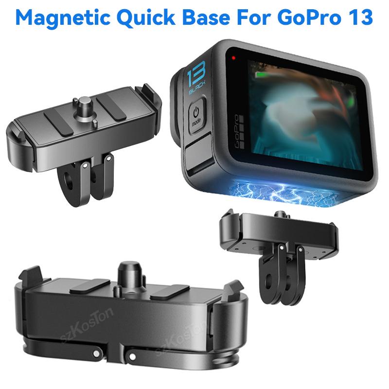 Magnetic Quick Release Adapter Base for GoPro Hero 13 Action Camera Tripod Adapter Plate for Go Pro 13 Black Camera Accessories