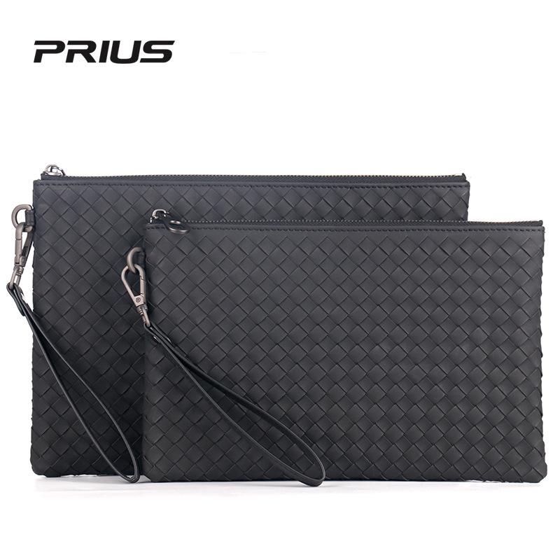 Мужской плетеный клатч из вощеной кожи, весна/лето 2025 г. — большой конверт и сумка для iPad