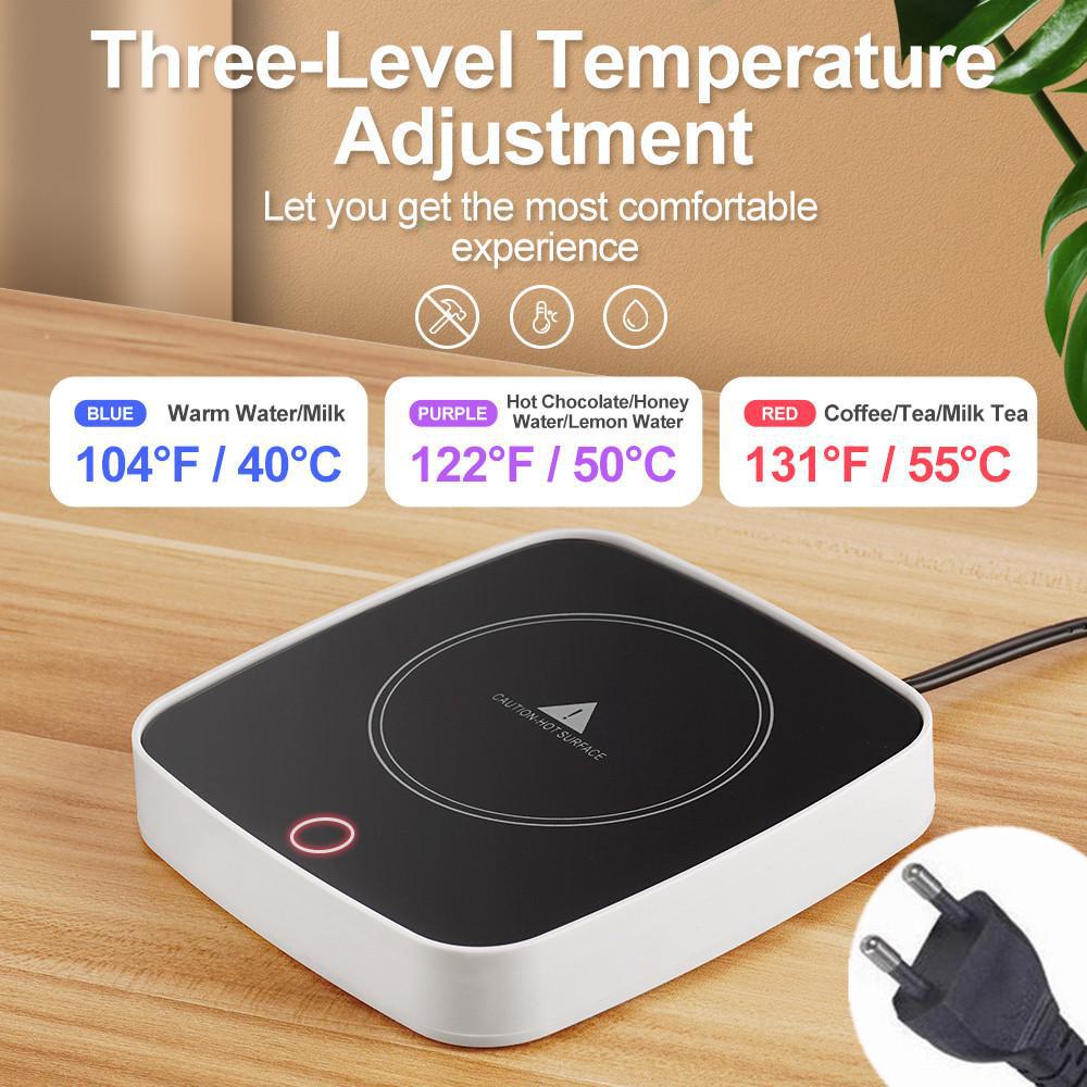 Подстаканник с подогревом и тремя скоростями регулировки температуры — поддерживает температуру кофе 55°C.