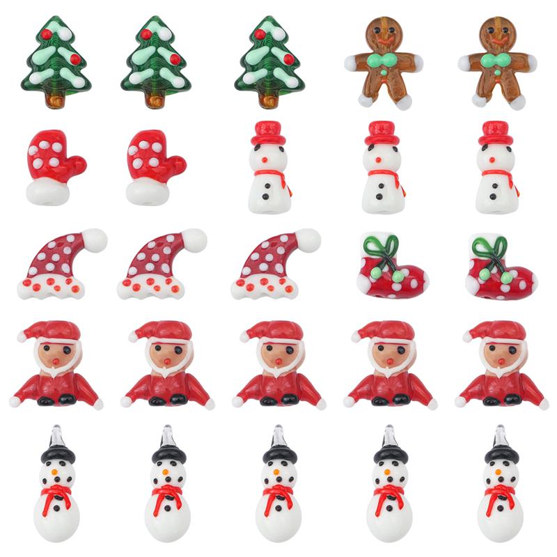 1шт ручная роспись глазурованные забавные мультяшные рождественские бусины-шармы для самостоятельного изготовления ювелирных изделий