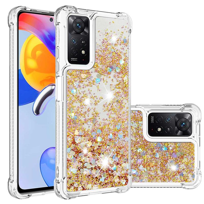 Чехлы Fundas Note 11 Pro с эффектом 'быстротекучий песок' для Redmi Note 11 Pro, мягкий силиконовый чехол с блестками для Xiaomi Redmi Note 11E Pro