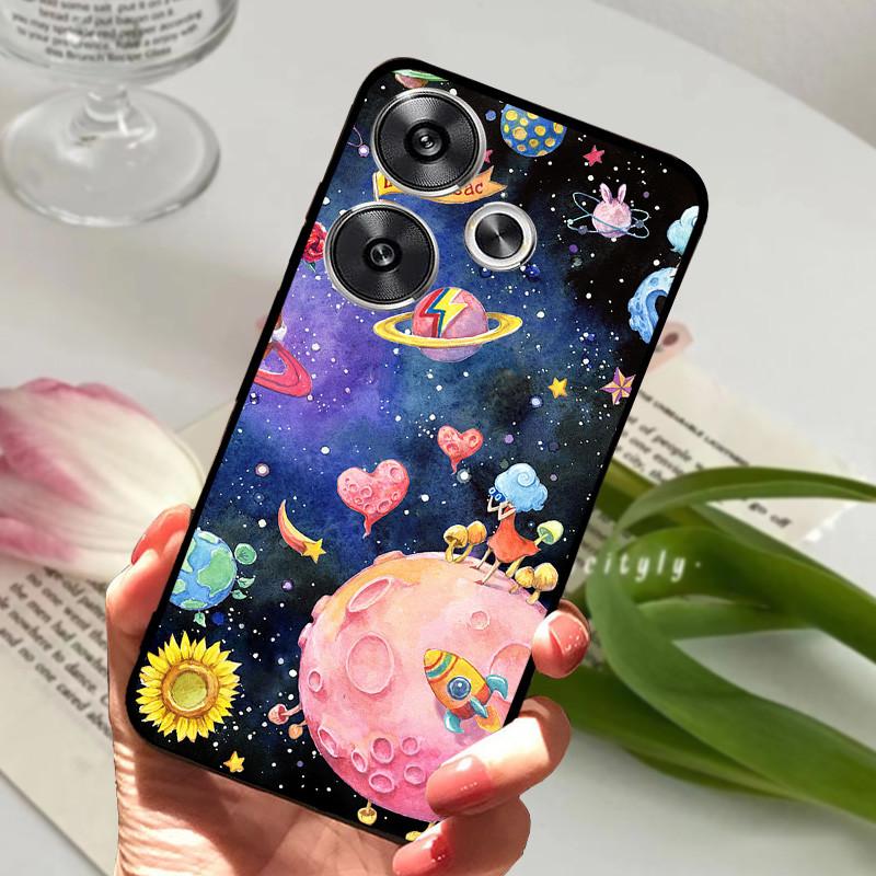 Чехол для POCO F6 Pro 5G Чехол POCOF6 Ударопрочный Мягкий ТПУ Силиконовый Чехол для Телефона Для Xiaomi POCO F6 Pro Capa F 6 Мультяшный Матовый Бампер