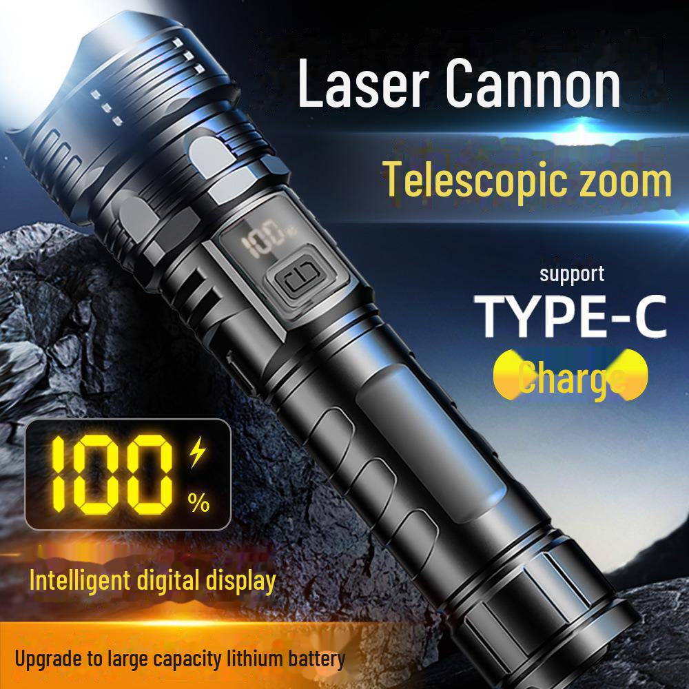 Rechargeable Waterproof Telescopic Zoom Laser Flashlight