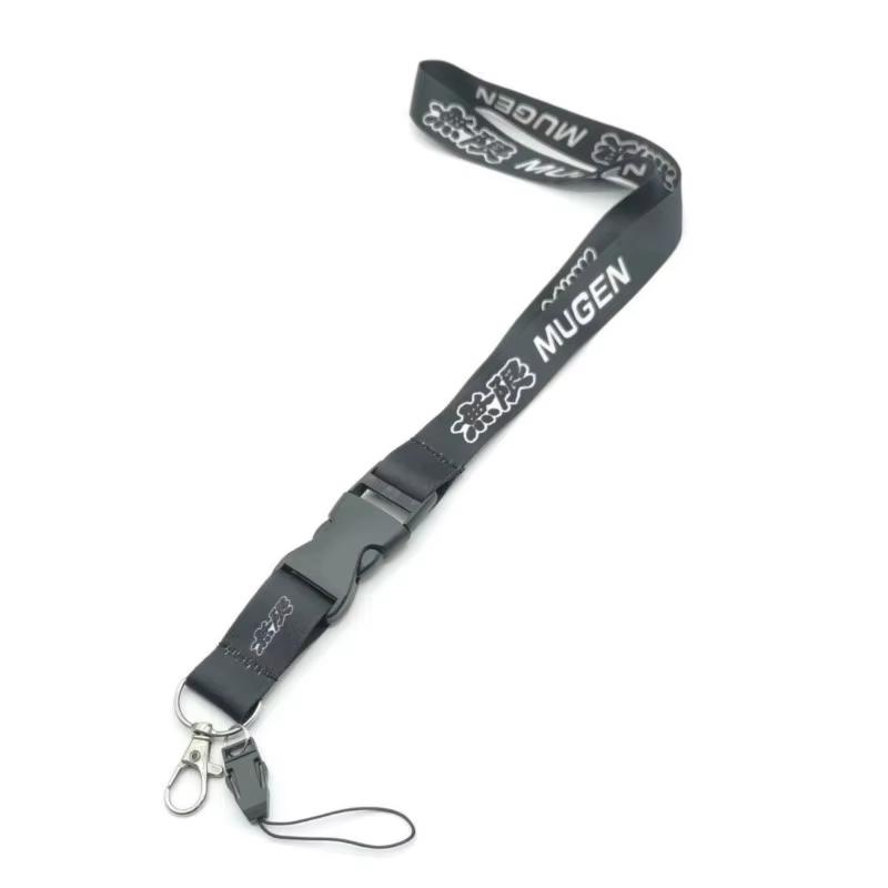 Car Emblems Lanyard Key Mobile ID Card Hanging Strap Refitting Neck Lanyard for Honda Mugen Civic Fit Accord CRV Spirior Odyssey VF7