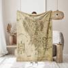 Middle Earth Map Print Blanket - Skin-Friendly Soft Warm, Thickened for 4 Seasons, Home & Office Use