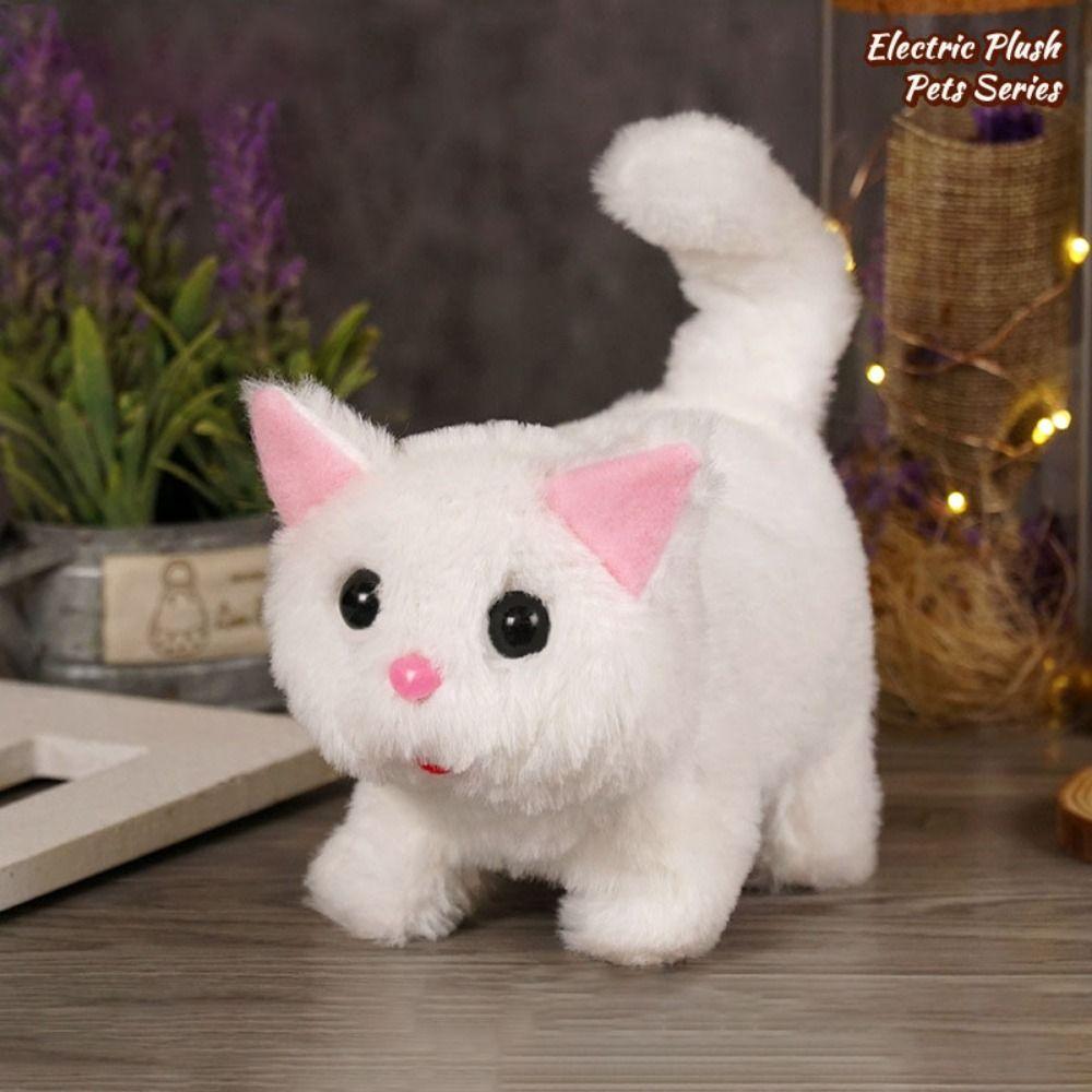 Simulated Plush Electric Cat Toy Makes You Happy Kitten Plush Toy For Kids Birthday Gift